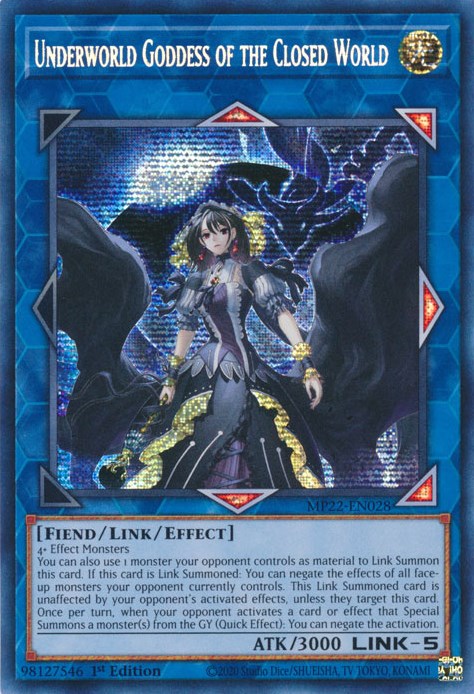 Underworld Goddess of the Closed World [MP22-EN028] Prismatic Secret Rare | GnG Games