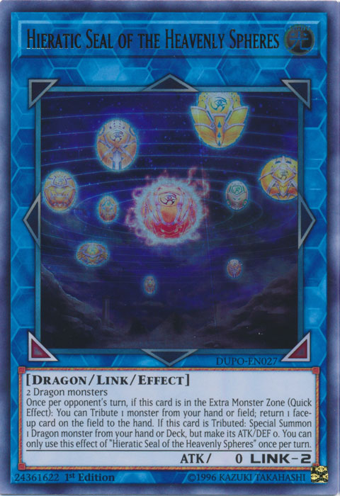 Hieratic Seal of the Heavenly Spheres [DUPO-EN027] Ultra Rare | GnG Games