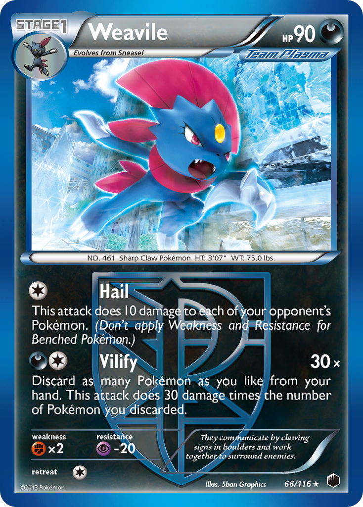 Weavile (66/116) [Black & White: Plasma Freeze] | GnG Games