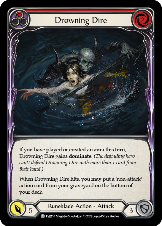 Drowning Dire (Red) [EVR110] (Everfest)  1st Edition Rainbow Foil | GnG Games