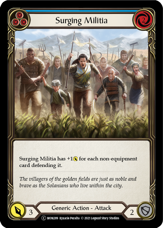 Surging Militia (Blue) (Rainbow Foil) [U-MON289-RF] Unlimited Edition Rainbow Foil | GnG Games