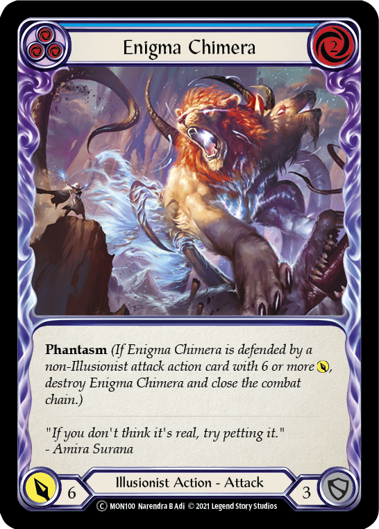 Enigma Chimera (Blue) (Rainbow Foil) [U-MON100-RF] Unlimited Edition Rainbow Foil | GnG Games