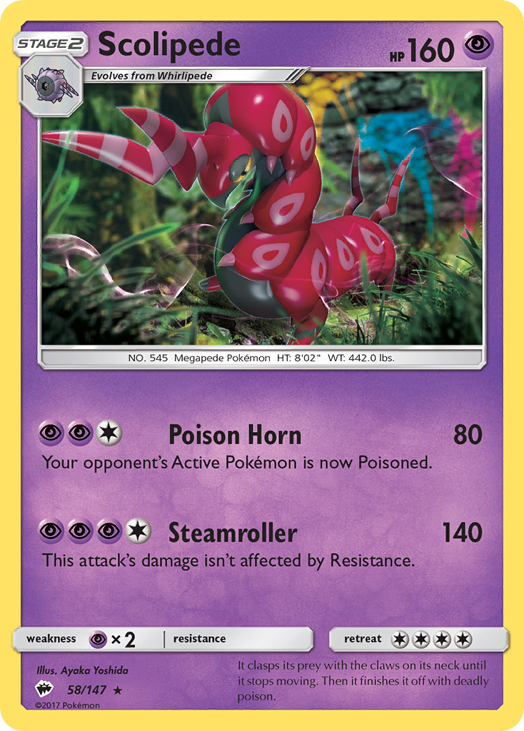 Scolipede (58/147) [Sun & Moon: Burning Shadows] | GnG Games