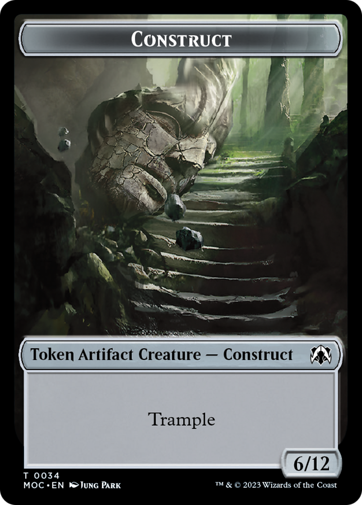 Phyrexian Golem // Construct Double-Sided Token [March of the Machine Commander Tokens] | GnG Games