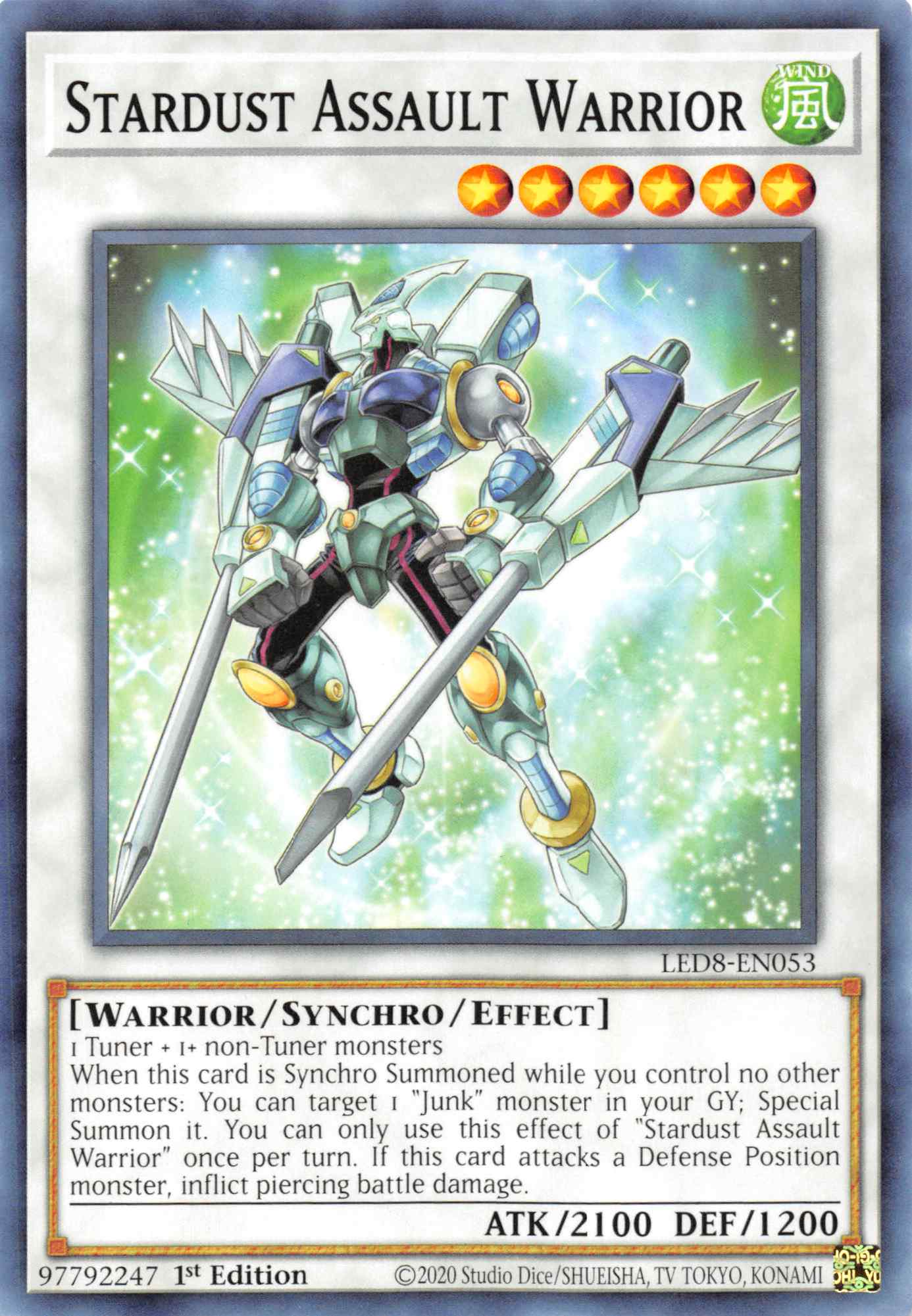 Stardust Assault Warrior [LED8-EN053] Common | GnG Games