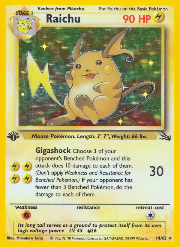 Raichu (14/62) [Fossil 1st Edition] | GnG Games