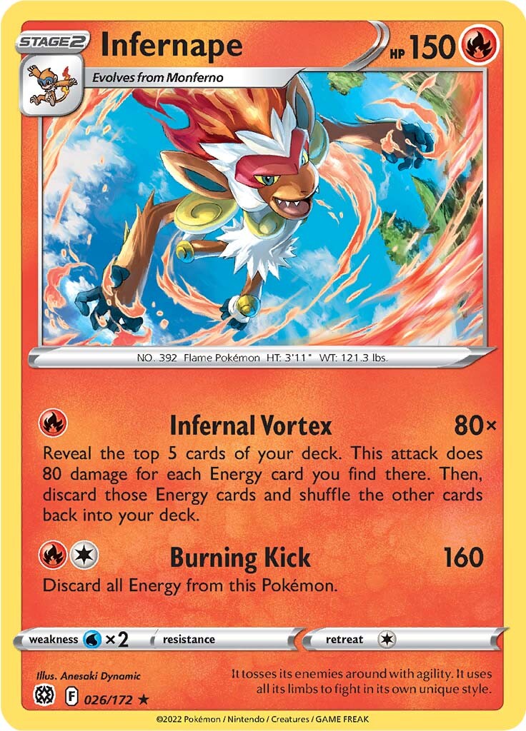 Infernape (026/172) (Theme Deck Exclusive) [Sword & Shield: Brilliant Stars] | GnG Games