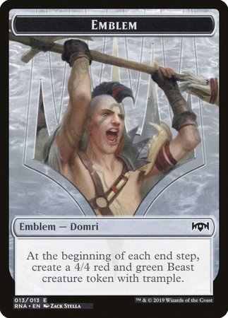 Emblem - Domri, Chaos Bringer [Ravnica Allegiance Tokens] | GnG Games