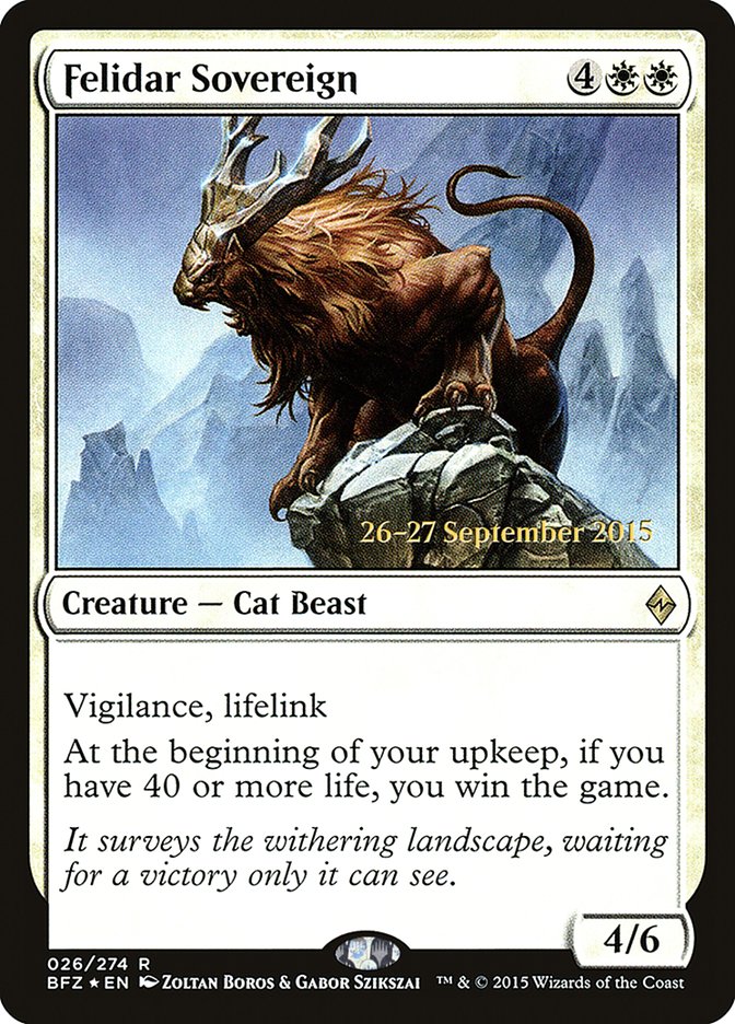 Felidar Sovereign  [Battle for Zendikar Prerelease Promos] | GnG Games