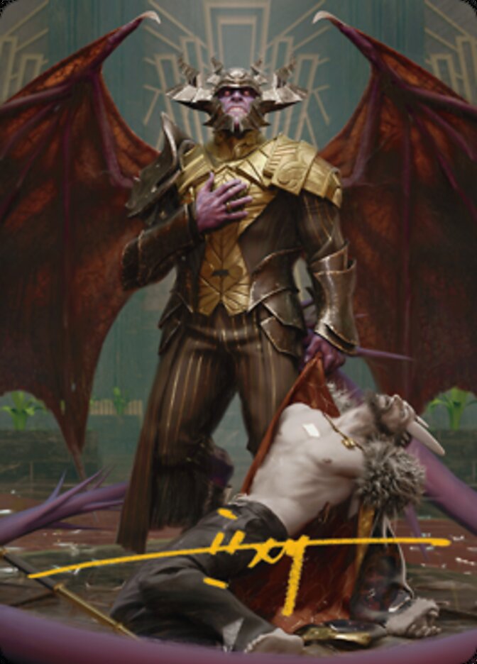 Ob Nixilis, the Adversary 1 Art Card (Gold-Stamped Signature) [Streets of New Capenna Art Series] | GnG Games