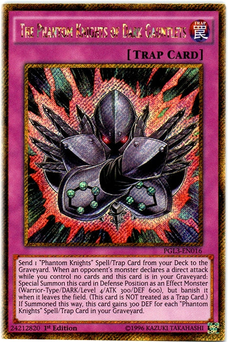 The Phantom Knights of Dark Gauntlets [PGL3-EN016] Gold Secret Rare | GnG Games