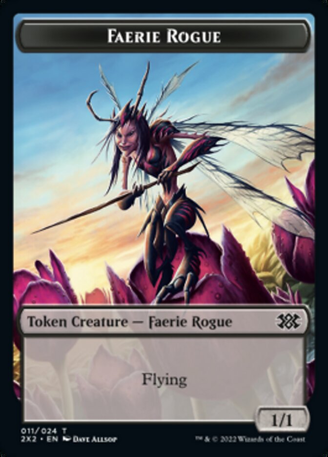 Faerie Rogue // Spirit Double-sided Token [Double Masters 2022 Tokens] | GnG Games