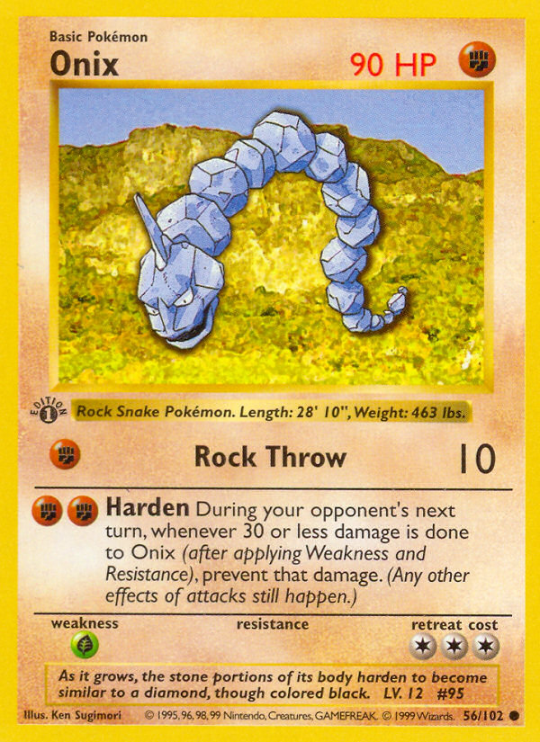 Onix (56/102) (Shadowless) [Base Set 1st Edition] | GnG Games