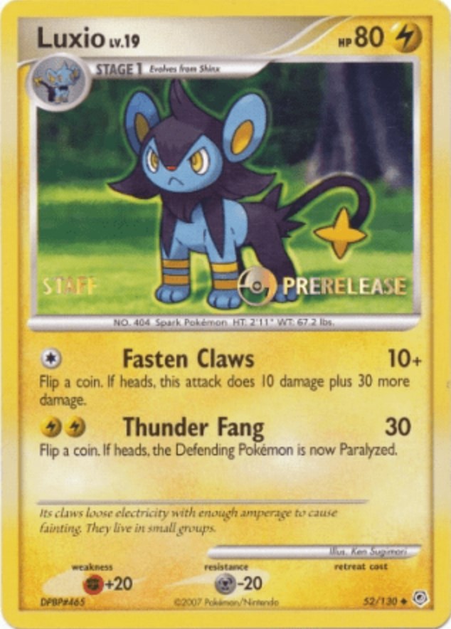 Luxio (52/130) (Prerelease Promo Staff) [Nintendo: Black Star Promos] | GnG Games