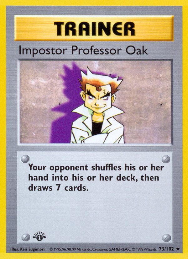 Impostor Professor Oak (73/102) (Shadowless) [Base Set 1st Edition] | GnG Games