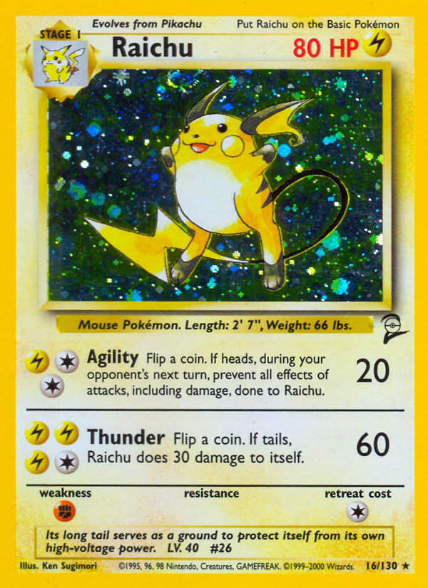 Raichu (16/130) [Base Set 2] | GnG Games