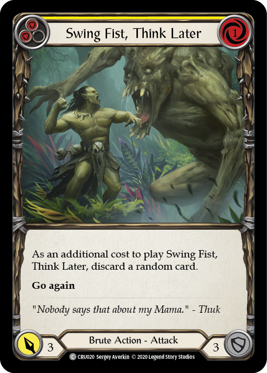 Swing Fist, Think Later (Yellow) [CRU020] 1st Edition Rainbow Foil | GnG Games