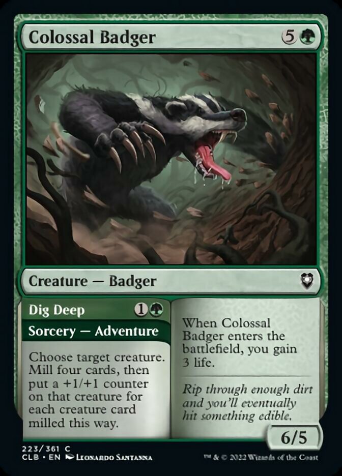 Colossal Badger // Dig Deep [Commander Legends: Battle for Baldur's Gate] | GnG Games