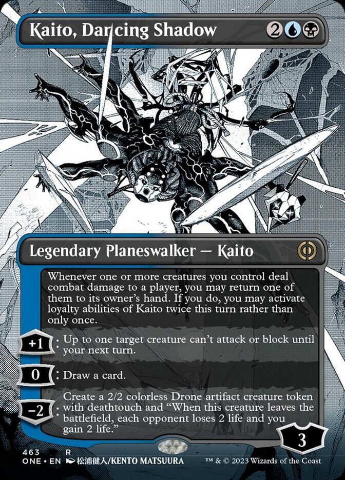 Kaito, Dancing Shadow (Borderless Manga Step-and-Compleat Foil) [Phyrexia: All Will Be One] | GnG Games