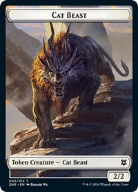 Cat Beast // Construct Double-sided Token [Zendikar Rising Tokens] | GnG Games