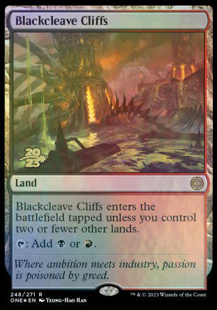 Blackcleave Cliffs [Phyrexia: All Will Be One Prerelease Promos] | GnG Games