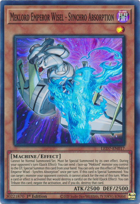 Meklord Emperor Wisel - Synchro Absorption [LED7-EN017] Super Rare | GnG Games