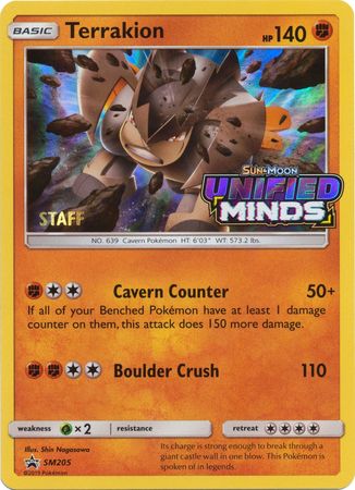 Terrakion (SM205) (Staff Prerelease Promo) [Sun & Moon: Black Star Promos] | GnG Games