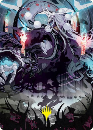 Echo of Death's Wail Art Card (Gold-Stamped Signature) [Kamigawa: Neon Dynasty Art Series] | GnG Games