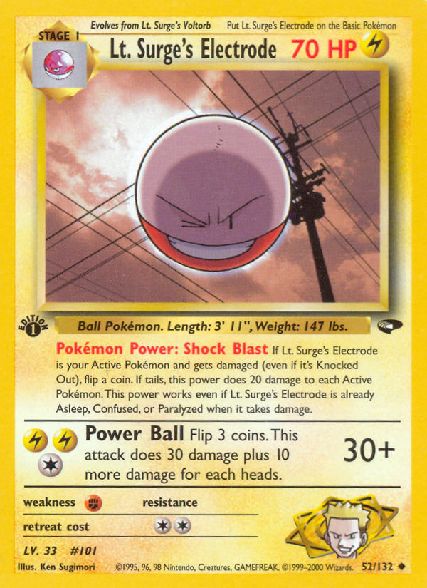 Lt. Surge's Electrode (52/132) [Gym Challenge 1st Edition] | GnG Games