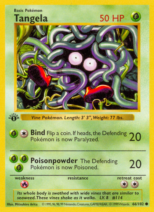 Tangela (66/102) (Shadowless) [Base Set 1st Edition] | GnG Games