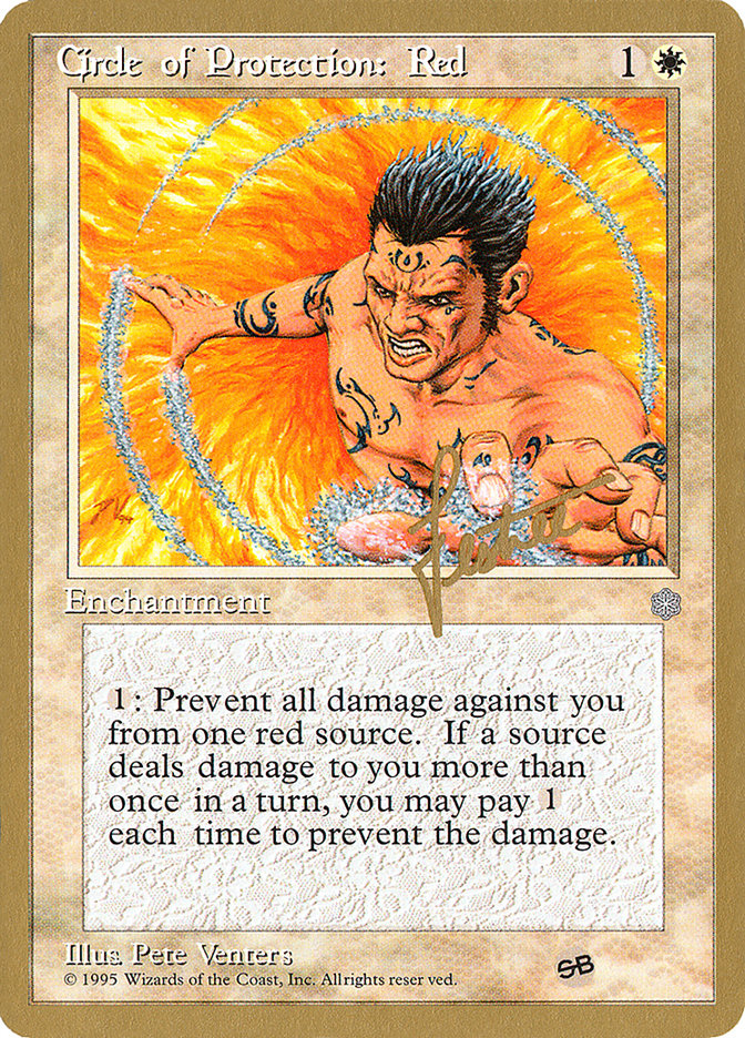 Circle of Protection: Red (Bertrand Lestree) (SB) (ICE) [Pro Tour Collector Set] | GnG Games