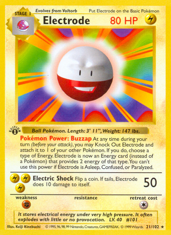 Electrode (21/102) (Shadowless) [Base Set 1st Edition] | GnG Games