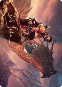 Dragonkin Berserker Art Card (Gold-Stamped Signature) [Kaldheim: Art Series] | GnG Games