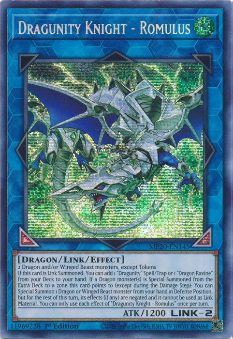 Dragunity Knight - Romulus [MP20-EN145] Prismatic Secret Rare | GnG Games