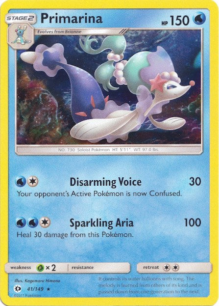 Primarina (41/149) (Water Web Holo) [Sun & Moon: Base Set] | GnG Games