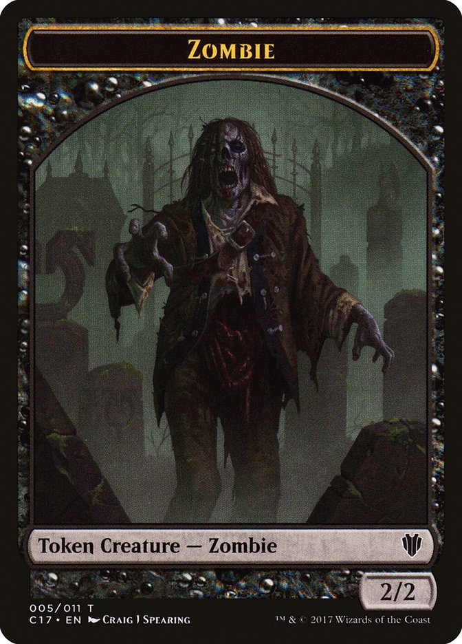 Vampire // Zombie Double-sided Token [Commander 2017 Tokens] | GnG Games