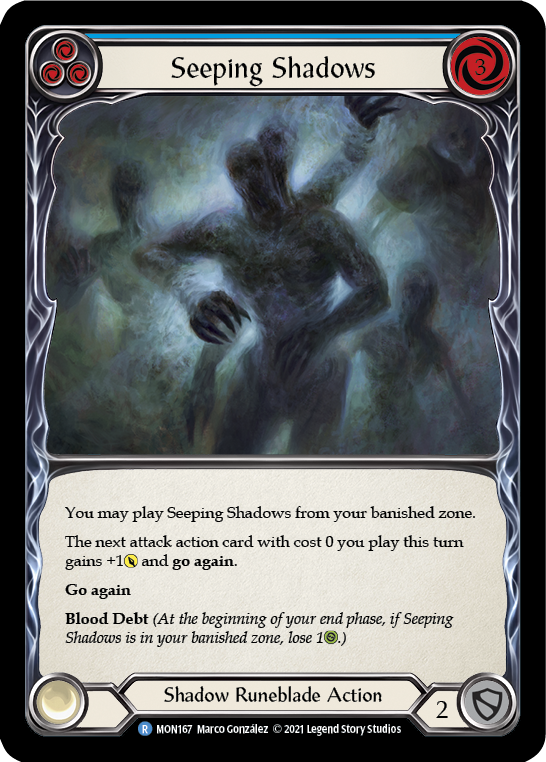 Seeping Shadows (Blue) (Rainbow Foil) [MON167-RF] 1st Edition Rainbow Foil | GnG Games