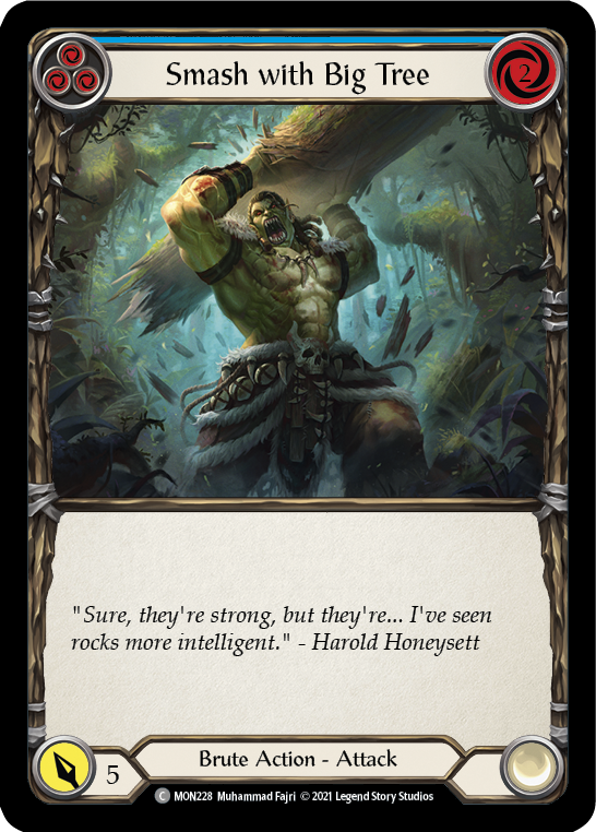 Smash with Big Tree (Blue) (Rainbow Foil) [MON228-RF] 1st Edition Rainbow Foil | GnG Games