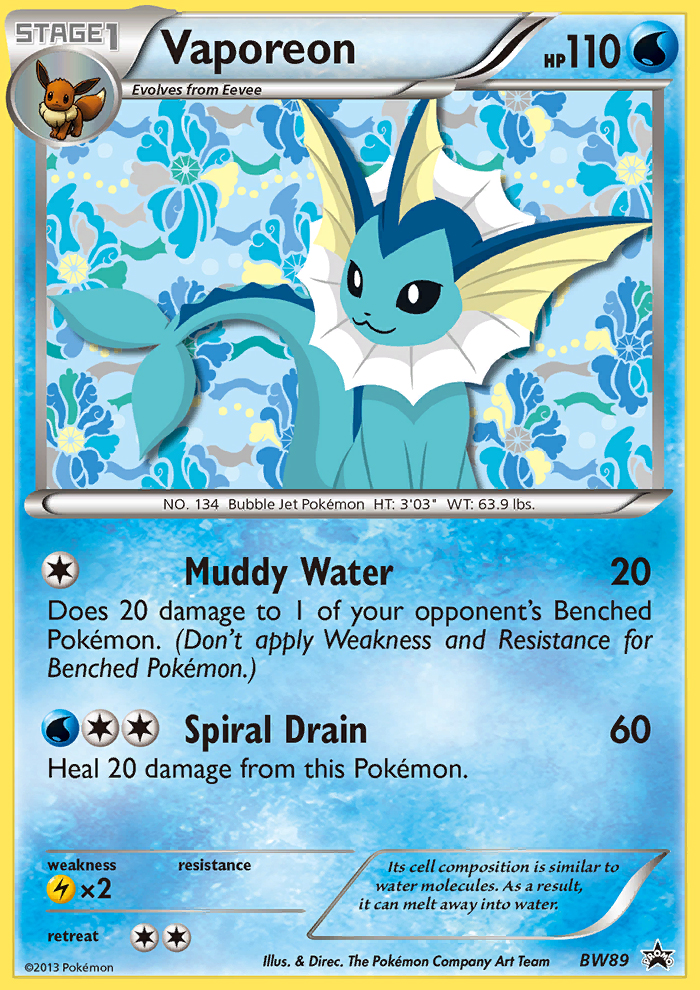 Vaporeon (BW89) [Black & White: Black Star Promos] | GnG Games