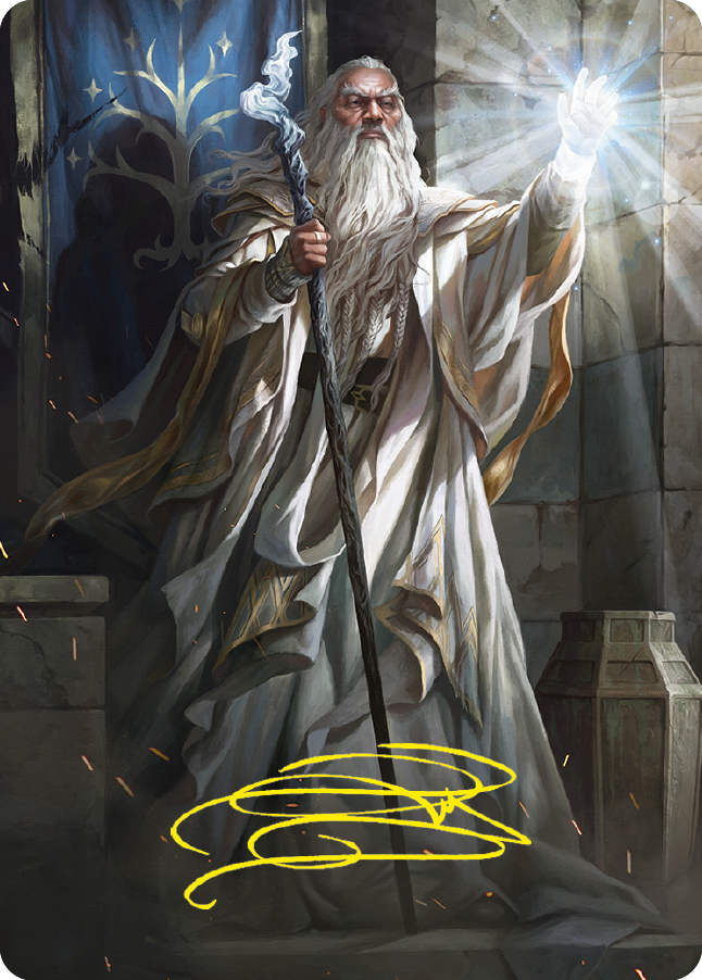 Gandalf the White Art Card (Gold-Stamped Signature) [The Lord of the Rings: Tales of Middle-earth Art Series] | GnG Games