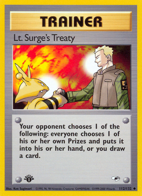 Lt. Surge's Treaty (112/132) [Gym Heroes 1st Edition] | GnG Games