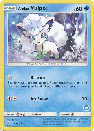 Alolan Vulpix (21/145) (Deck Exclusive #14) [Sun & Moon: Trainer Kit - Alolan Ninetales] | GnG Games