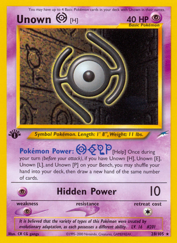 Unown [H] (28/105) [Neo Destiny 1st Edition] | GnG Games