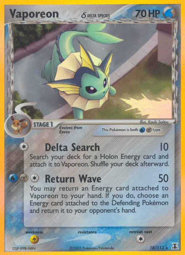 Vaporeon (18/113) (Delta Species) [EX: Delta Species] | GnG Games