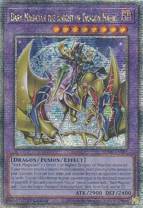 Dark Magician the Knight of Dragon Magic [BLMR-EN001] Quarter Century Secret Rare | GnG Games