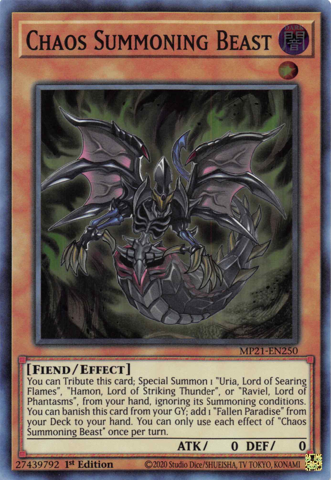 Chaos Summoning Beast [MP21-EN250] Super Rare | GnG Games