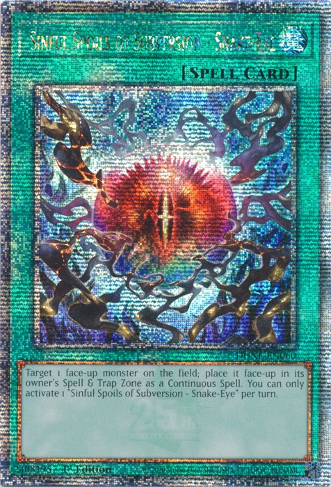 Sinful Spoils of Subversion - Snake-Eye [DUNE-EN060] Quarter Century Secret Rare | GnG Games