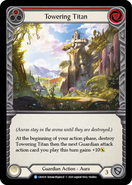 Towering Titan (Red) [CRU029] 1st Edition Rainbow Foil | GnG Games