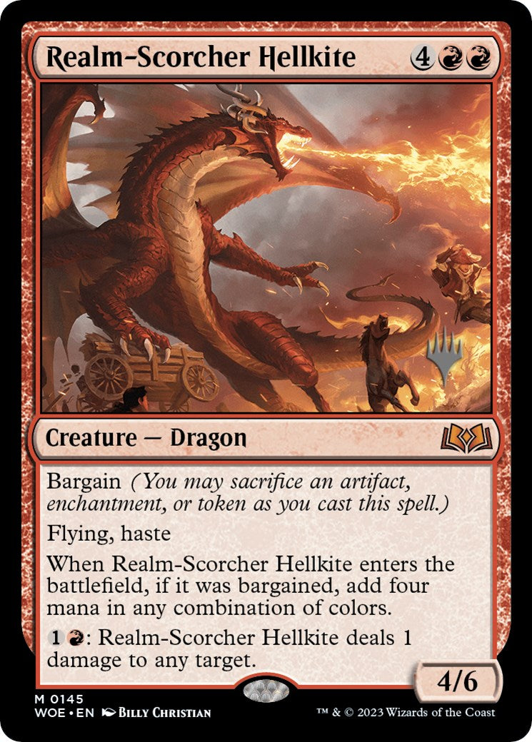 Realm-Scorcher Hellkite (Promo Pack) [Wilds of Eldraine Promos] | GnG Games