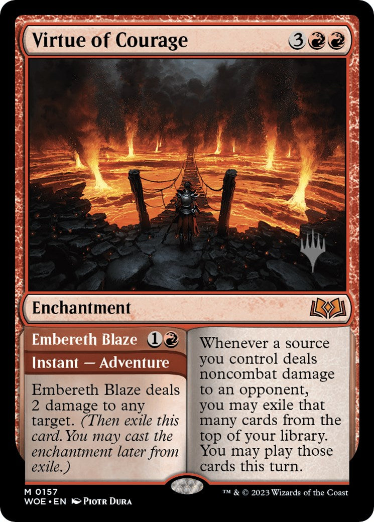 Virtue of Courage //Embereth Blaze (Promo Pack) [Wilds of Eldraine Promos] | GnG Games